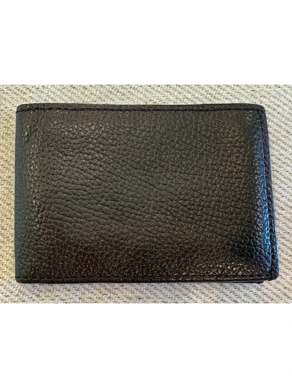 Will Leather Goods Mens Brown Pebble Grain Leather Bifold Wallet Mesh ID Window